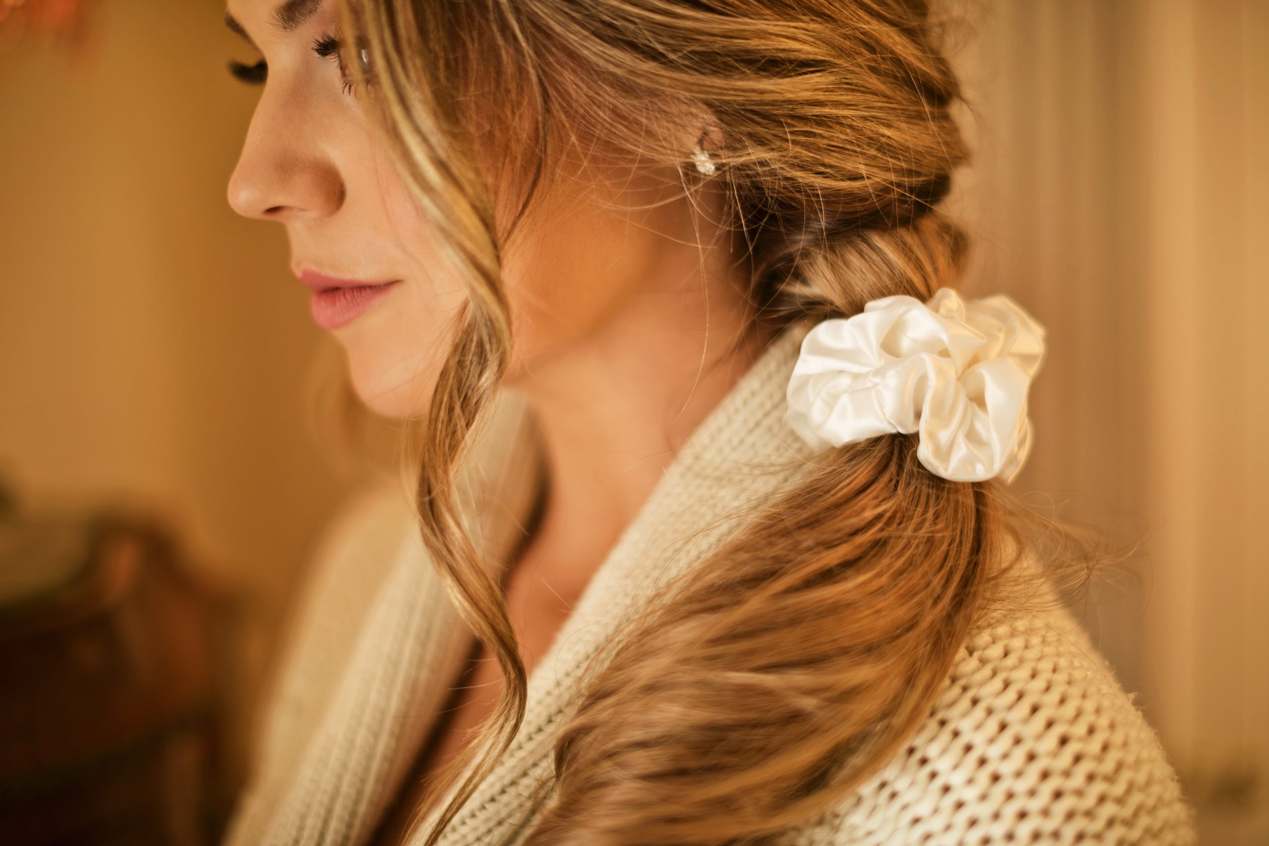Silk Scrunchie Set - Ivory - Image 2
