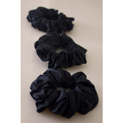 Silk Scrunchie Set - Black