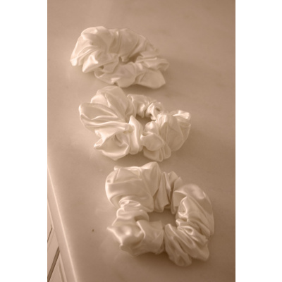 Silk Scrunchie Set - Ivory