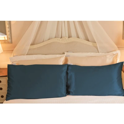 2 Teal Silk Pillowcases